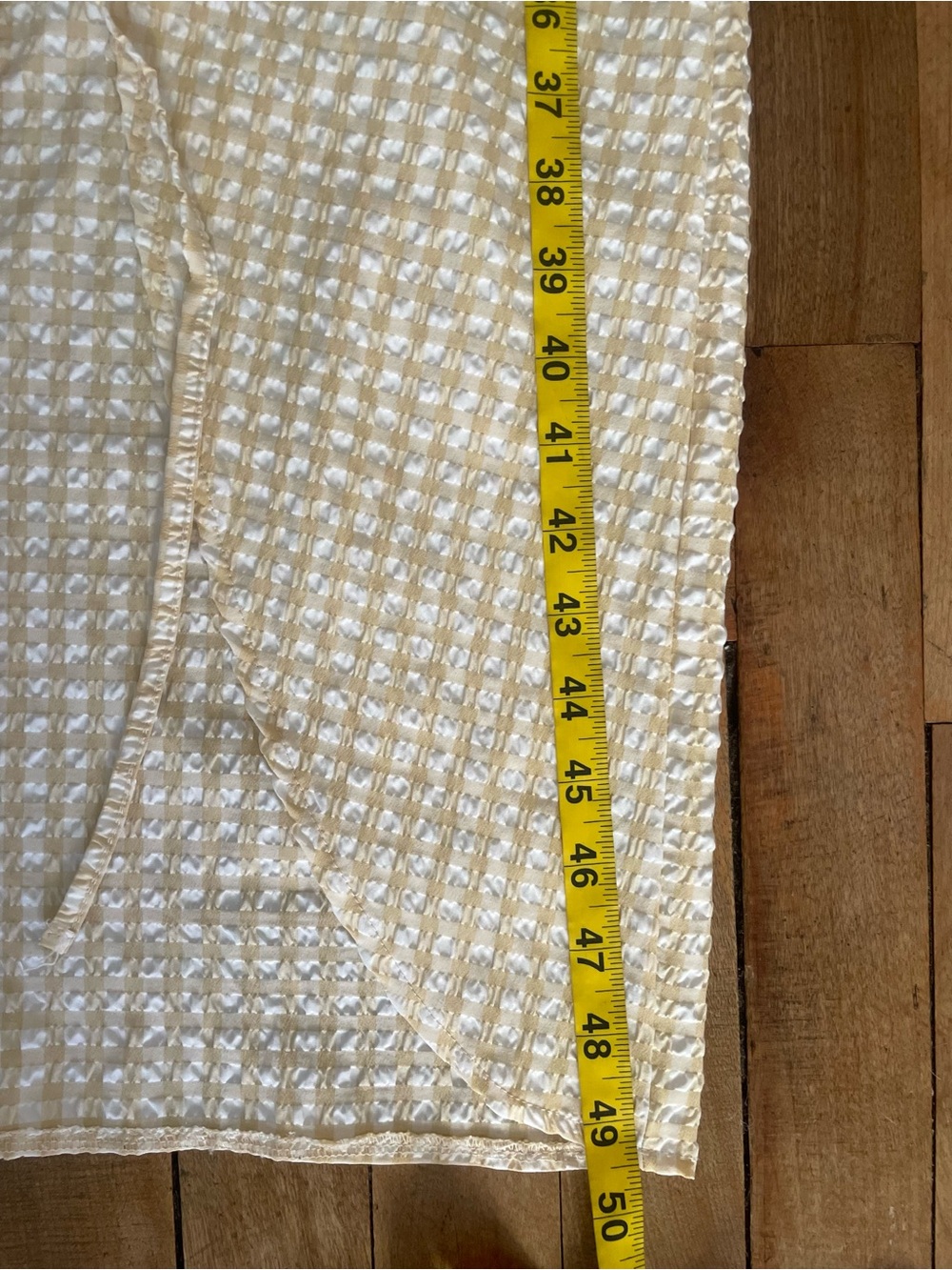Anthropologie Maeve Ruched Gingham Dress in yellow-Size 8 - Picture 6 of 9